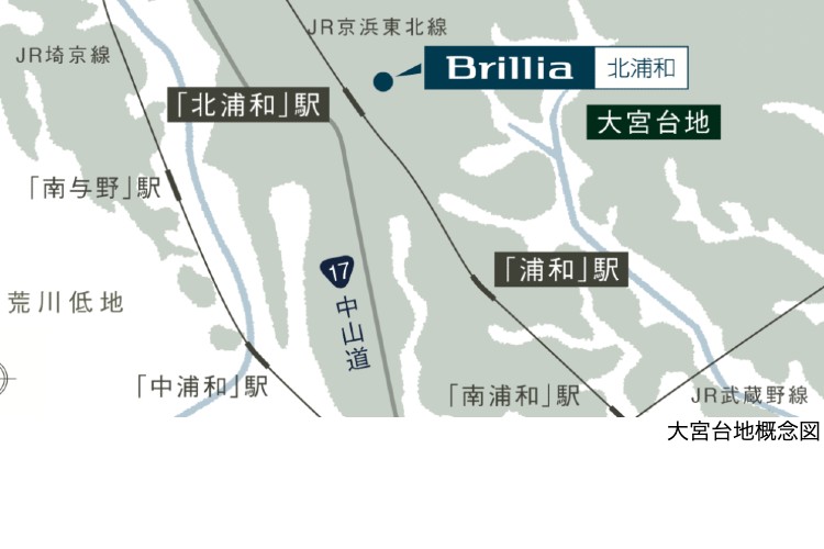 Brillia 北浦和　Strcture　構造　安定した「大宮台地」に立地