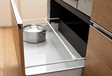 Brillia 上野 Place Kitchen キッチン コンロ下部ホーローキャビネット