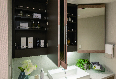 白金ザ・スカイ　POWDER ROOM　洗面鏡裏収納