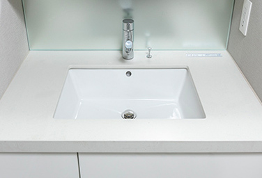 Brillia 目黒青葉台　Powder Room　洗面・トイレ　　　※住戸により設備の有無、仕様が異なります。　スクエアボウル