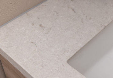 Brillia Tower 浜離宮　Powder room　洗面　シーザーストーン製洗面カウンター