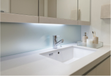 Brillia Tower 池袋 West　Powder Room 　洗面　シーザーストーン洗面カウンター