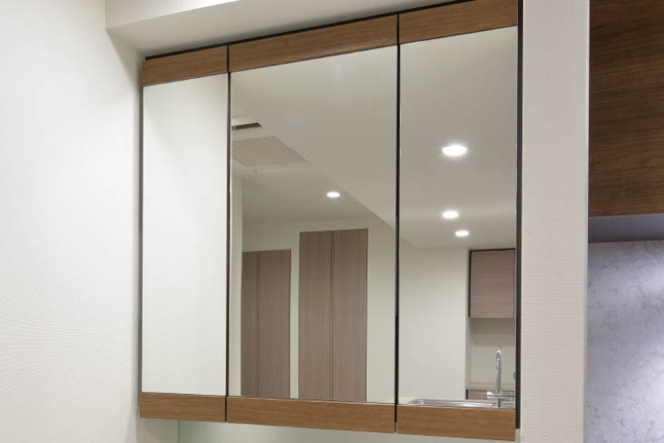 Brillia 目黒大橋　Powder Room　洗面室　収納付き三面鏡