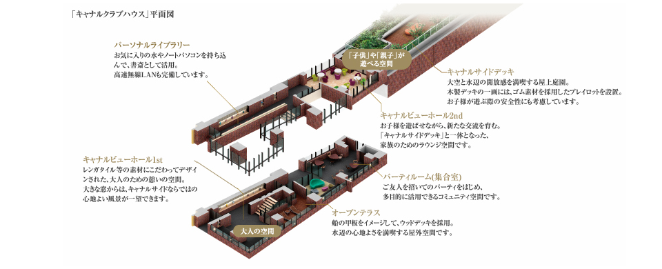 Brillia 辰巳 CANAL TERRACE　キャナルクラブハウス平面図
