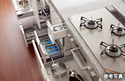 Brillia 砧公園 　Kitchen　キッチン　スライド式キッチン収納