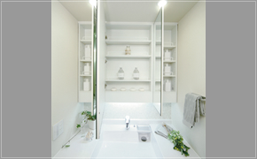 Brillia e-SQUARE 　Sanitary　水まわり　三面鏡裏収納