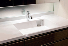 Brillia センター南　Powder Room　洗面　洗面ボウル一体型カウンター