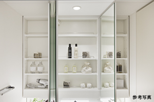 Brillia 東大前　Sanitary　水まわり　三面鏡裏収納