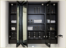 Brillia 品川大井町　Powder Room&Rest Room　洗面＆トイレ　三面鏡裏収納