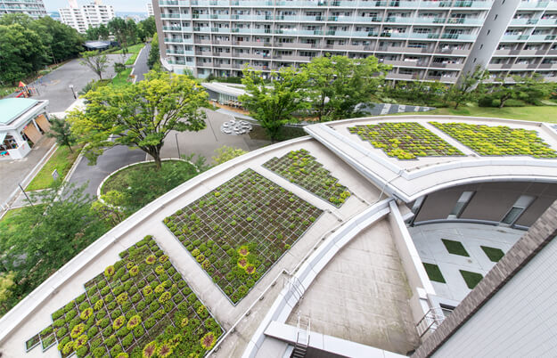 Brillia 多摩ニュータウン 　環境配慮のための省エネ設備　屋上緑化