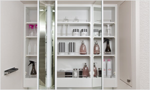 Brillia 王子神谷　Powder Room　パウダールーム　三面鏡裏収納