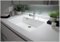 Brillia 横浜仲町台　Powder Room　浴室・洗面　ボウル一体型洗面化粧台