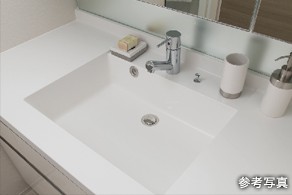 Brillia 中野 　Powder Room　洗面　人造大理石カウンター