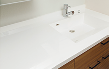 Brillia 下丸子　Powder Room　浴室・洗面　人工大理石ボウル一体型カウンター