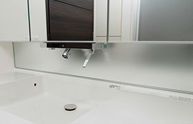 Brillia 千代田左衛門橋　Powder Room　洗面　フロストミラー貼り