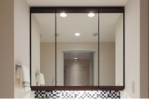 Brillia 早稲田諏訪通り Sanitary 水まわり 三面鏡上下框(かまち)