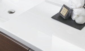 Brillia 小金井桜町　Powder Room　洗面室　人造大理石一体型カウンター