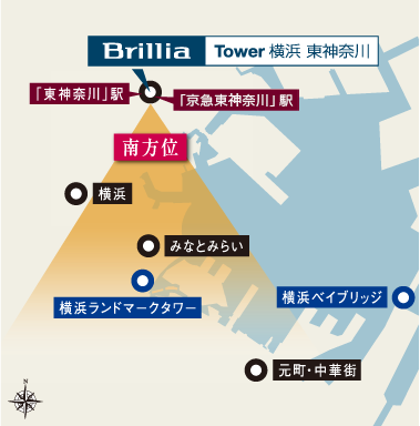 Brillia Tower 横浜東神奈川　ベイエリアを望む