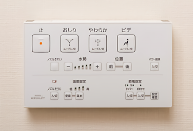 Brillia 品川戸越パークス　Powder Room & Lavatory　洗面・トイレ　リモコン便座洗浄