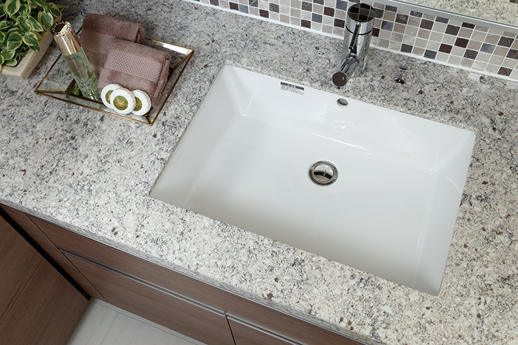 Brillia 東中野 Parkside Hills　Powder Room　洗面・トイレ　フィオレストーン洗面カウンター