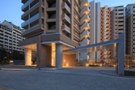 Brillia レジデンス六甲アイランドのフォトギャラリー：エントランス廻り（夕景）